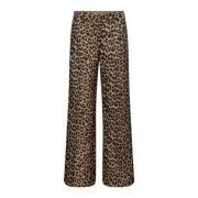 Leopardmønstret Wide Leg Bukser