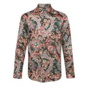 Casual Paisley Print Langermet Skjorte