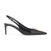 Blankt Skinn Slingback Pumps