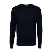 Blå Ull Crew Neck Sweater