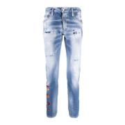 Logo Print Slim-Cut Jeans