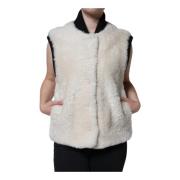 Shearling Vest Jakke med knappelukking