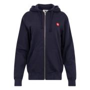 Marineblå Zip Patch Hoodie