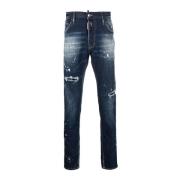 Brukt Effekt Straight-Leg Jeans