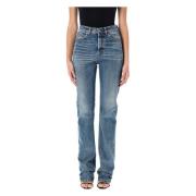 Blå High Waist Slim Jeans