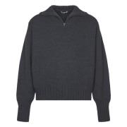 Myk Ull Strikket Half-Zip Genser