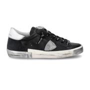 Svarte laminerte skinn sneakers Prsx