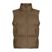 Quiltet Puffer Vest Mørk Taupe