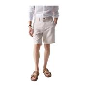 Beige Lin Shorts Stilig Komfortabel