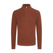 Brun Bomull Half Zip Genser