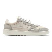 Beige Skinn Sneakers med Semskede Paneler