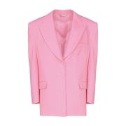 Rosa Oversized Blazer med Polstrede Skuldre