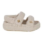 Shearling Sport Sandaler i Beige