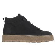 Herre High-Top Svarte Sneakers i Ekte Italiensk Nubuck med Lett Isolas...