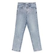 Blå Slim Straight Jeans Avslappet Stil