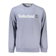 Blå Langarmet Sweatshirt med Trykk