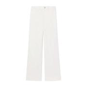 Hvit Wide Leg Bomull Culotte