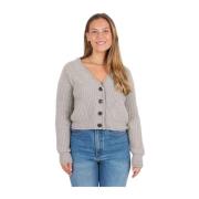 Beige V-hals Kashmir Cardigan