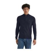 Blå Morris Stockholm Merino John Zip Genser Half-Zip