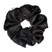 Svart Sateng Perle Scrunchie