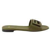 Flate Baguette Sandaler i Khaki