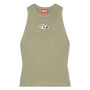 Grønn Ribbestrikket Tank Top