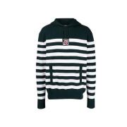 Ull Logo Sweatshirt Horisontale Striper Hettegenser