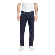 Mørk Blå Straight Fit Jeans