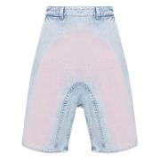 Frostet Blå Denim Shorts