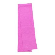 Ribbestrikket Skjerf Neon Pink