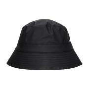 Svart Bucket Hat med Vertikal Silhuett