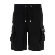 Sort bomull Bermuda shorts