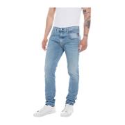 Lys Blå Straight Fit Jeans