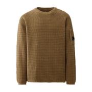 Grønn Chenille Crewneck Vaffelgenser