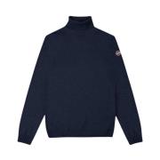 Blå Cashmere Blandet Turtleneck Genser