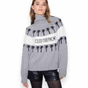 Club Knit Sweater med Ribbet Krage