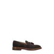 Brune Semskede Loafers med Tassels