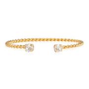 Crystal Mini Twisted Bracelet Gold Smykker