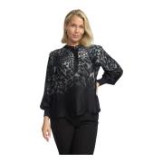 Sort Leo Bluse med Puffede Ermer