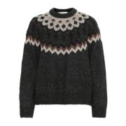 Fair Isle Pullover Genser Mørk Grå