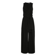 Elegant Svart Jumpsuit med Belte