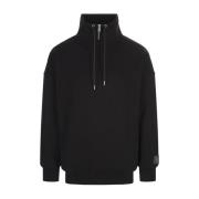 Svart High-neck Zip Sweatshirt