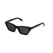 Cat-Eye Solbriller Svart Blank Stil