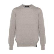 Ribbestrikket Crew Neck Genser