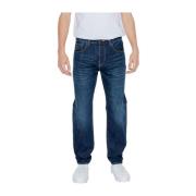 Blå Slim Fit Bomullsjeans