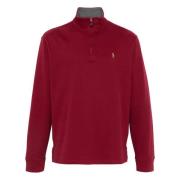 Brodert Bomull Half-Zip Strikkeplagg