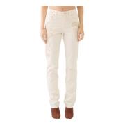 Brodert Wide Leg Jeans Honning