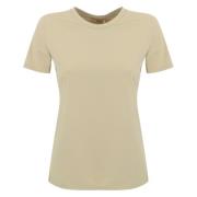 Beige Jersey T-skjorte med korte ermer