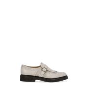 Beige Skinnloafers med Frontrem