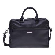 Professional bag in black tumbled leather